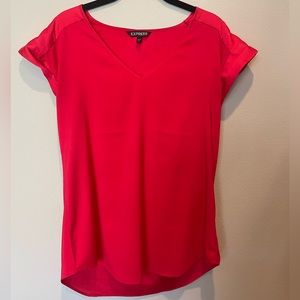 Express Women’s Satin Red / Pink Top Small